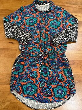 RACHEL Rachel Roy Multicolor & Black-White Dress/Tunic w/ Waist Tie - Size XS